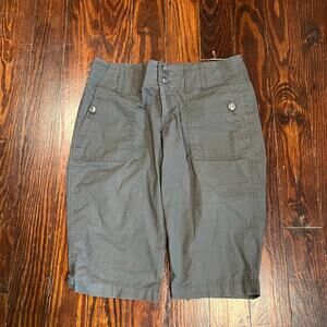 INC International Concepts Size 4 Utility Bermuda Shorts Gray Mid Rise Y2K